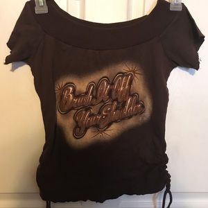 Women top Size 1X Brown with glitter